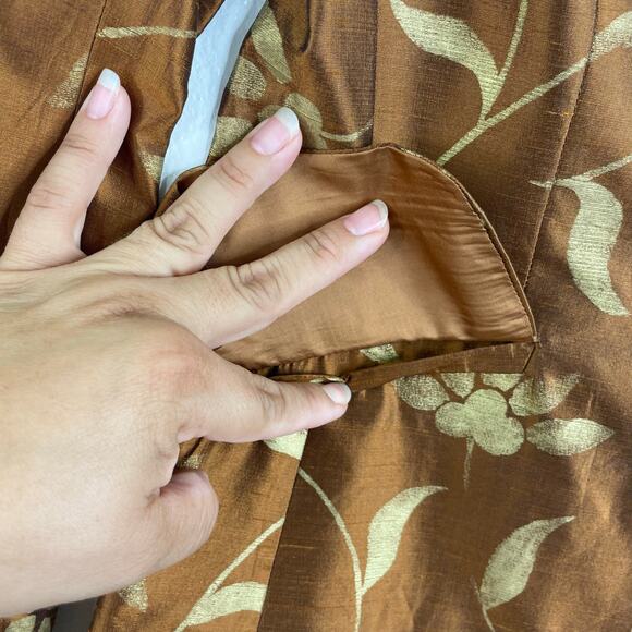 VTG Escada Margaretha Ley Bronze Gold 100% Silk Blazer Jacket Made in Germany 36 - Picture 5 of 16